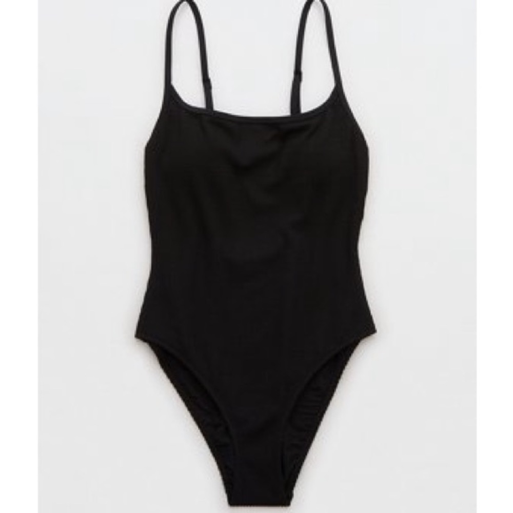 Aerie Crinkle Scoop Full Coverage One Piece Bathing Suit S NWT